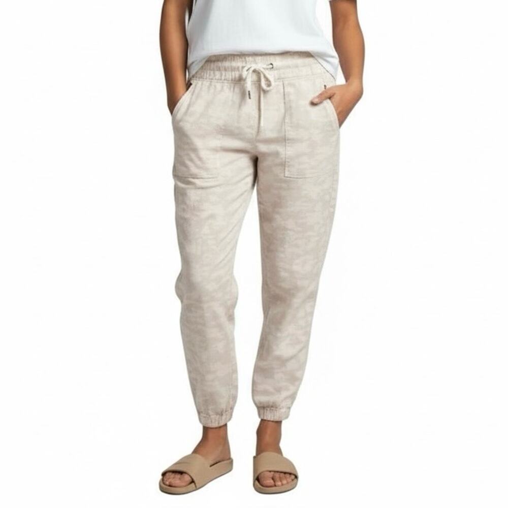 Athleta Cabo Tide Linen Neutral Camouflage Joggers Size 0